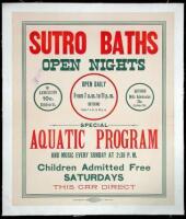 Sutro Baths Open Nights...Special Aquatic Program and Music...Children Admitted Free Saturdays