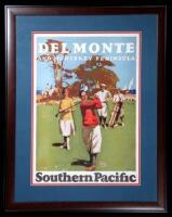 Del Monte and Monterey Peninsula, Southern Pacific travel poster, framed