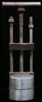 Golf ball mould with cast-iron press