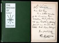 The Mystery of Golf - with autograph letter signed by Haultain, laid in