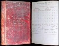 Hand-written ledger log-book for the Southdown Golf Club with Competition Records, from January 14, 1911 to August 3, 1914