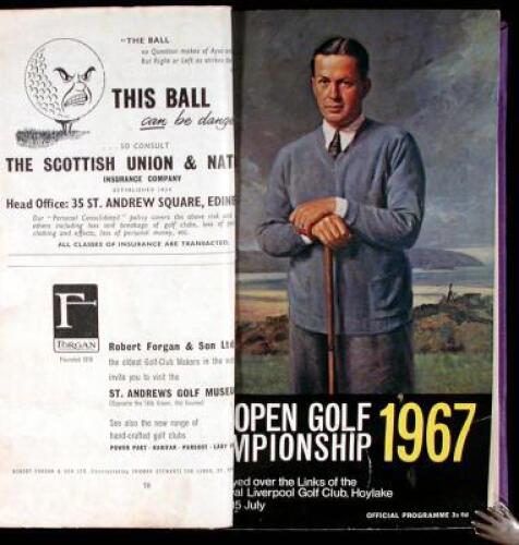The Open Golf Championship, six official programs from 1960-1971, bound together, from the library of Peter Dobereiner