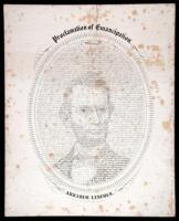 Proclamation of Emancipation - lithographed portrait within the text