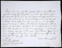 Manuscript document setting free a slave