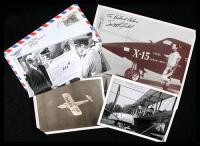Collection of approximately 44 photographs, letters, notes and other items mostly signed by various pilots, astronauts, aircraft designers and manufacturers