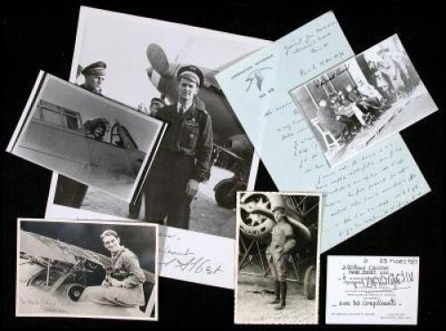 Collection of approximately 40 letters, photographs and additional items by numerous World War I French Aces, World War II French and Polish Aces