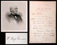 William Lloyd Garrison and His Times; or, Sketches of the Anti-Slavery Movement in America, and of the Man Who was its Founder and Moral Leader [with] a clipped autograph of Garrison, an autograph letter signed by Charles Sumner, plus three other autograp