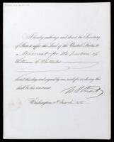 Document signed by Grant as President of the United States