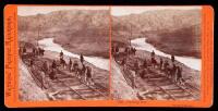 Lot of 10 stereo views of the Central Pacific Railroad and its construction on the eastern slope of the Sierra Nevada and on to Utah