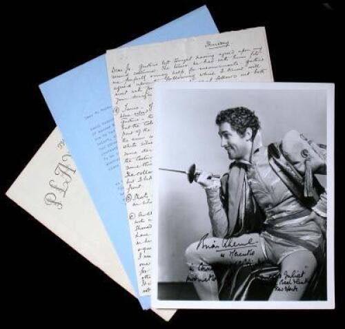 Archive of theatrical material, including an autograph letter signed by Basil Rathbone, pertaining to Kit Cornell's 1934-1935 production of Romeo and Juliet