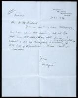 Two letters from William Butler Yeats, plus letters from Elizabeth C. Yeats, and related Cuala Press and booksellers' ephemera