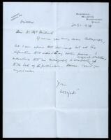 Two letters from William Butler Yeats, plus letters from Elizabeth C. Yeats, and related Cuala Press and booksellers' ephemera