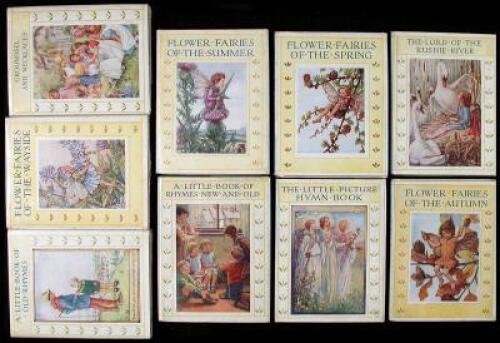 Set of nine small books written and illustrated by Mary Cicely Barker