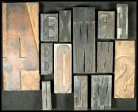 Collection of 19 woodblock letters