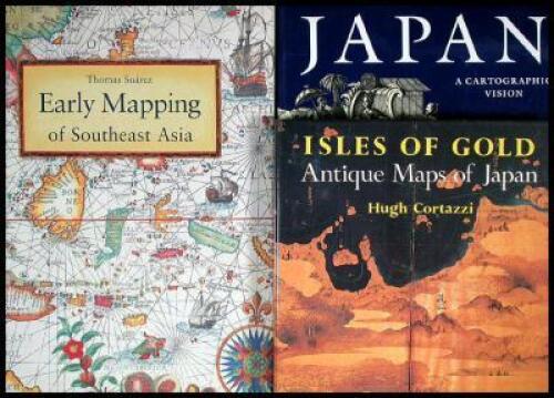 Lot of three volumes on the cartography of Japan and Southeast Asia