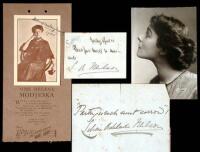 Four autograph items from three actresses