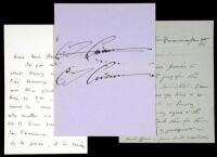 Lot of three autographs and letters from artists