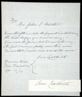 Autograph verse signed by Coolbrith, and a clipped signature