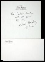 Autograph Note, signed by Aldous Huxley