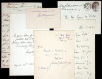 Lot of five literary autographs and manuscripts