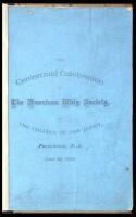 Addresses and Proceedings at the Celebration of the One Hundredth Anniversary of the Founding of the American Whig Society, of the College of New Jersey, Princeton, N.J., June 29th, 1869