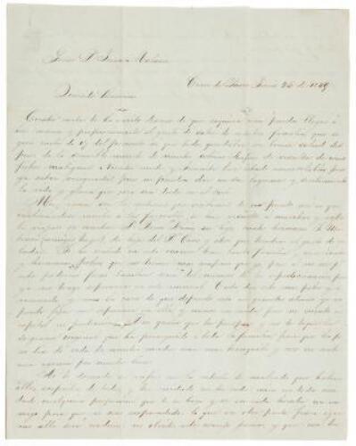 Autograph Letter Signed - 1849 Peruvian Sea Captain’s 9000-acre Monterey Rancho