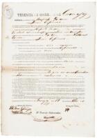1868 Chinese Coolie’s labor contract - printed and hand-written document in Spanish