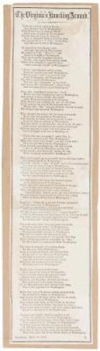 Broadside Song Sheet, &ldquo;The Virginia&rsquo;s Knocking Around&rdquo; - 1862 Anti-Lincoln Pro-Confederate Song Sheet