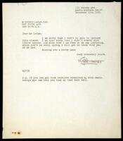 Typed Letter, signed by Will James to W. Colson Leigh, Inc.