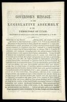 Governor's Message to the Legislative Assembly of the Territory of Utah: Delivered in Great Salt Lake City, December 15, A.D. 1857