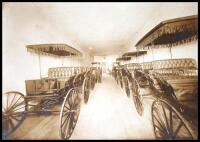 Vintage silver photograph of a carriage warehouse