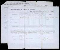 Two payment vouchers/recepits for Confederate officers at the end of the Civil War