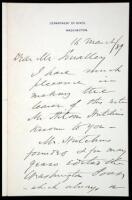 Autograph Letter, signed by Blaine, to George W. Smalley