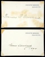 Two Calling Cards, signed by President Cleveland and the First Lady