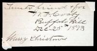 Autograph Note, signed as Cody and Buffalo Bill