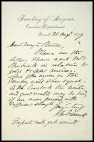 Autograph Letter, signed by Fr&eacute;mont, to a Major Stevens