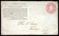 Printed postage envelope, signed by Charles K. Landis, founder of Vineland, New Jersey