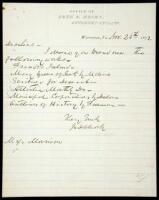 Autograph Letter, signed by Mosby, to a bookseller