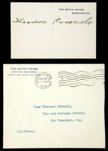 Card Signed by Theodore Roosevelt while President