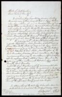 Two manuscript documents, an agreement of indenture by a free African American woman, and her later petition to become a slave