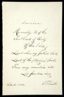 Autograph manuscript of "America", signed by S.F. Smith