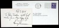 Card inscribed and signed by Harry Truman