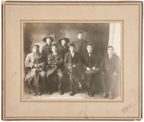 Cabinet Photograph of Japanese family in Fresno - 1920