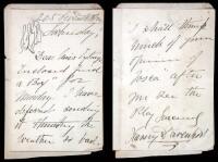 Autograph Letter, signed by actress Fanny Davenport to fellow actress Rose Eytinge