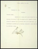 Typed Letter, signed by Porfirio D&iacute;az to Ferdinand McCann