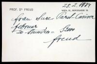 Autograph Note, signed by Sigmund Freud