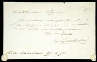 Letter Signed, by Giuseppe Garibaldi