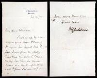 Autograph Letter, signed and leaf, signed, by British Prime Minister William E. Gladstone