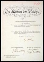 Document signed by Adolf Hitler