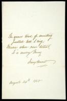 Autograph Poem, signed by Mary Howitt